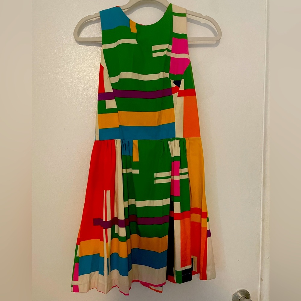 Unique pastel Mondrian inspired handmade vintage dress